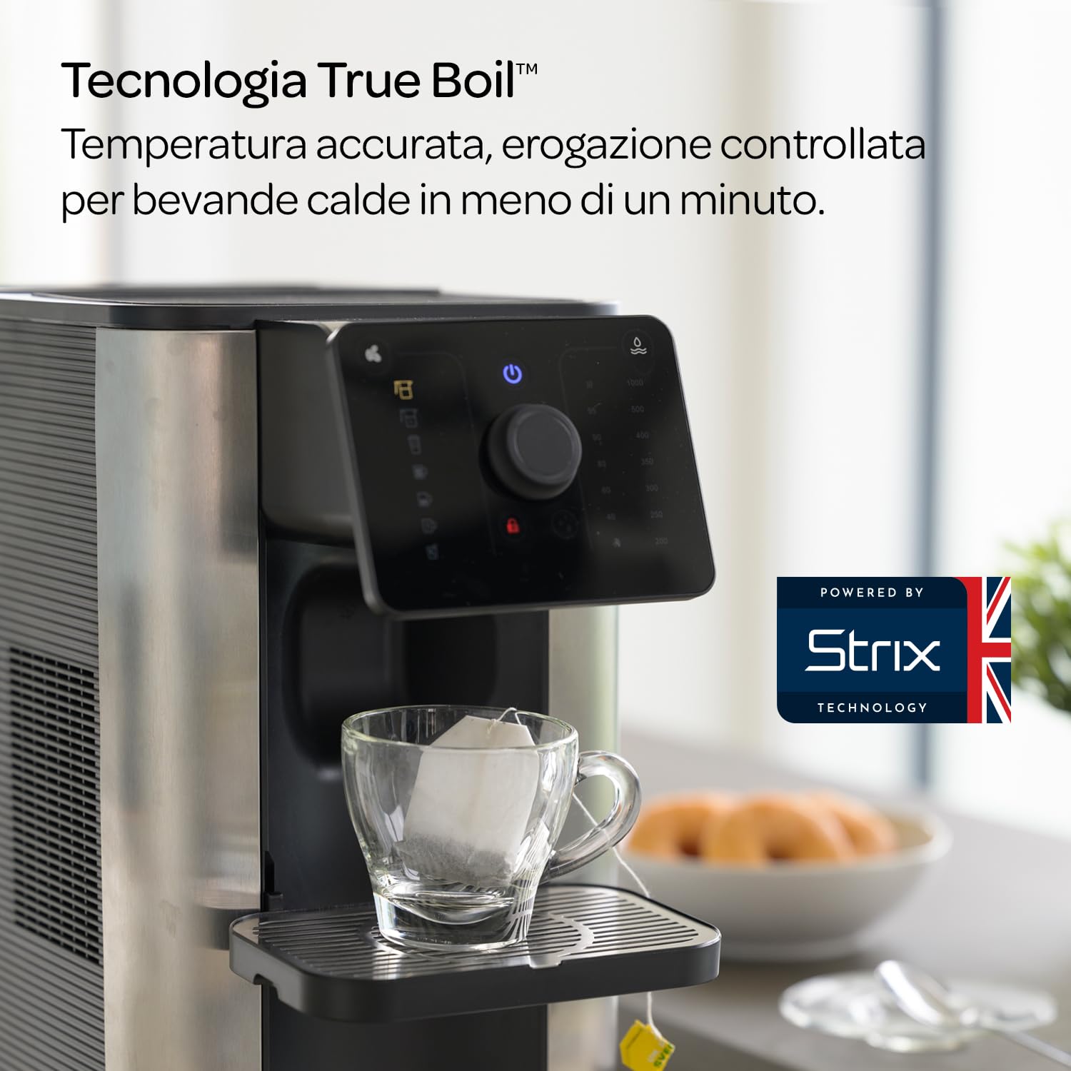 Aqua Optima Aurora Macchina da Caffè Filtrato e Distributore di Acqua Filtrata, 1 Filtro Evolve+ da 30 giorni, Risparmio Energetico, Multiuso, Temperatura ed Erogazione Variabili e Avvio Immediato