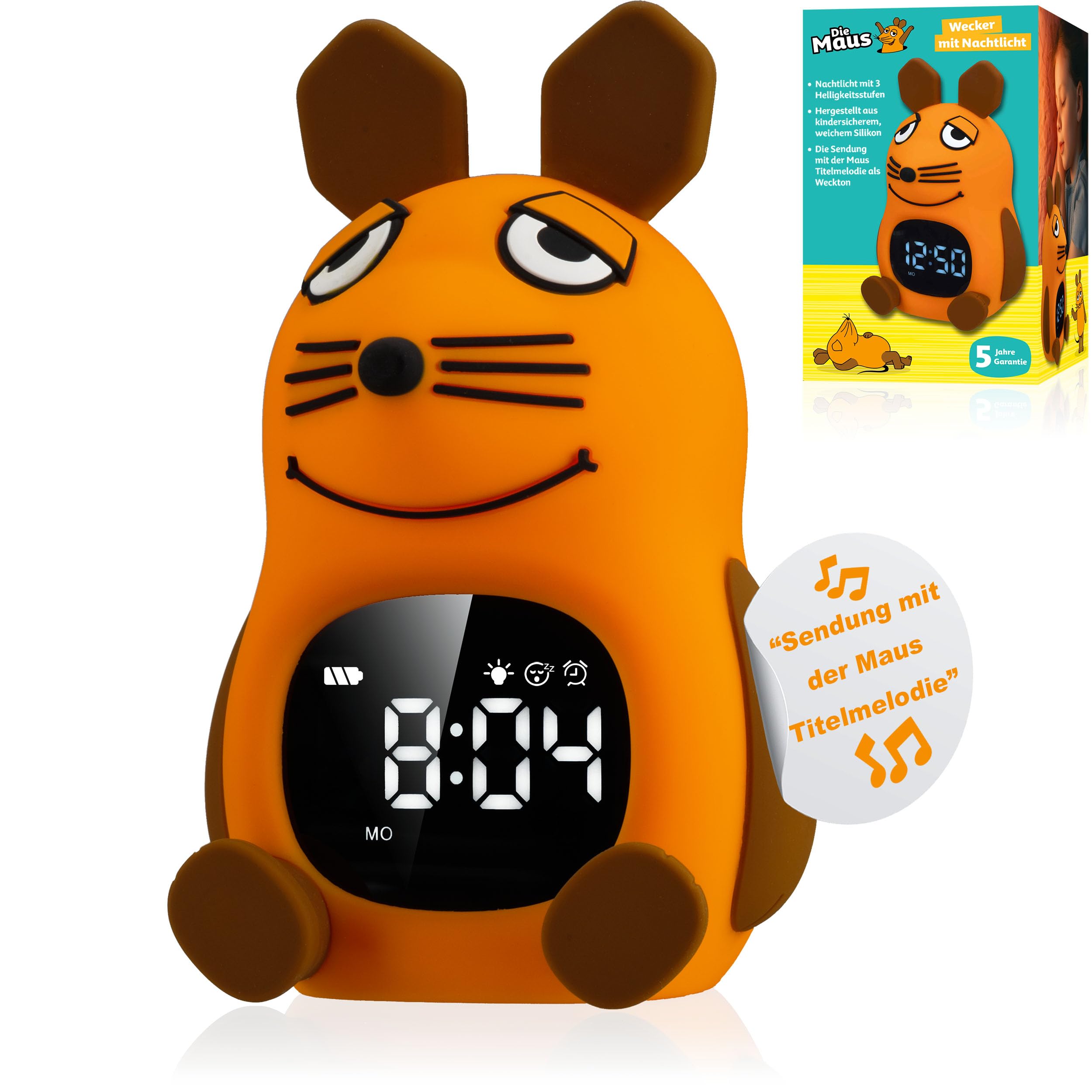 DieMaus sveglia per bambini con luce notturna