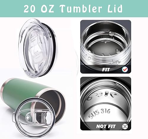 Miniatura 3 de Compatible con tapas Yeti de 20 onzas, tapa Lowball de 10 onzas, tapa de taza de 10 onzas, tapa de vaso Ozark Trail y otras tapas de repuesto para