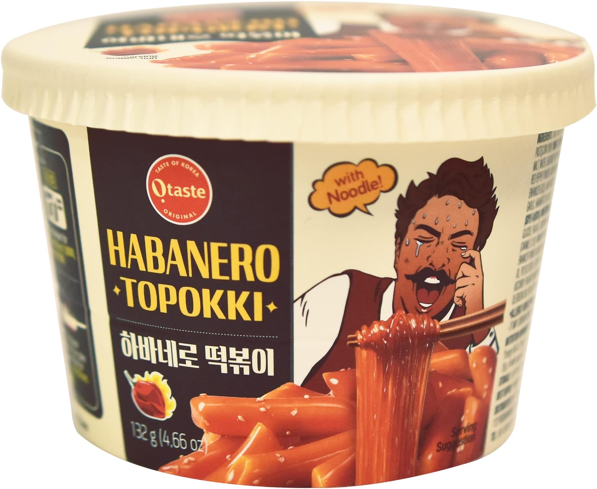 Otaste Habanero Tteokbokki with Glass Noodle (Hot Spicy/Pack of 2) - Korean Street Food, Instant Asian Meal, Retort Rice Cake, Alternative To Ramen and Ramyun
