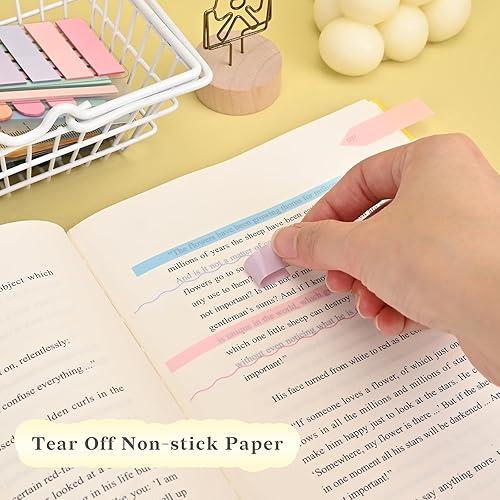 Miniatura 16 de Temiary Morandi - 1200 pestañas adhesivas para anotar libros, pestañas transparentes reutilizables, marcadores de página, pestaña de índice