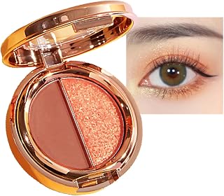 TBeautfave 2 Colours Matte Eyeshadow Palette, Long Lasting Waterproof Blendable Glitter Eye Shadow Pallets - Highly Pigmented Travel Size Eye Shadow Pallets for Women,Eyeshadows Flawless Palette