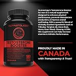 Nutratology® Testosterone Booster pour les hommes (en anglais seulement) Tribulus Terrestris, Tongkat Ali, Maca, Horny Goat Weed, Ginseng, DIM. & Production de testostérone 180 Capsules