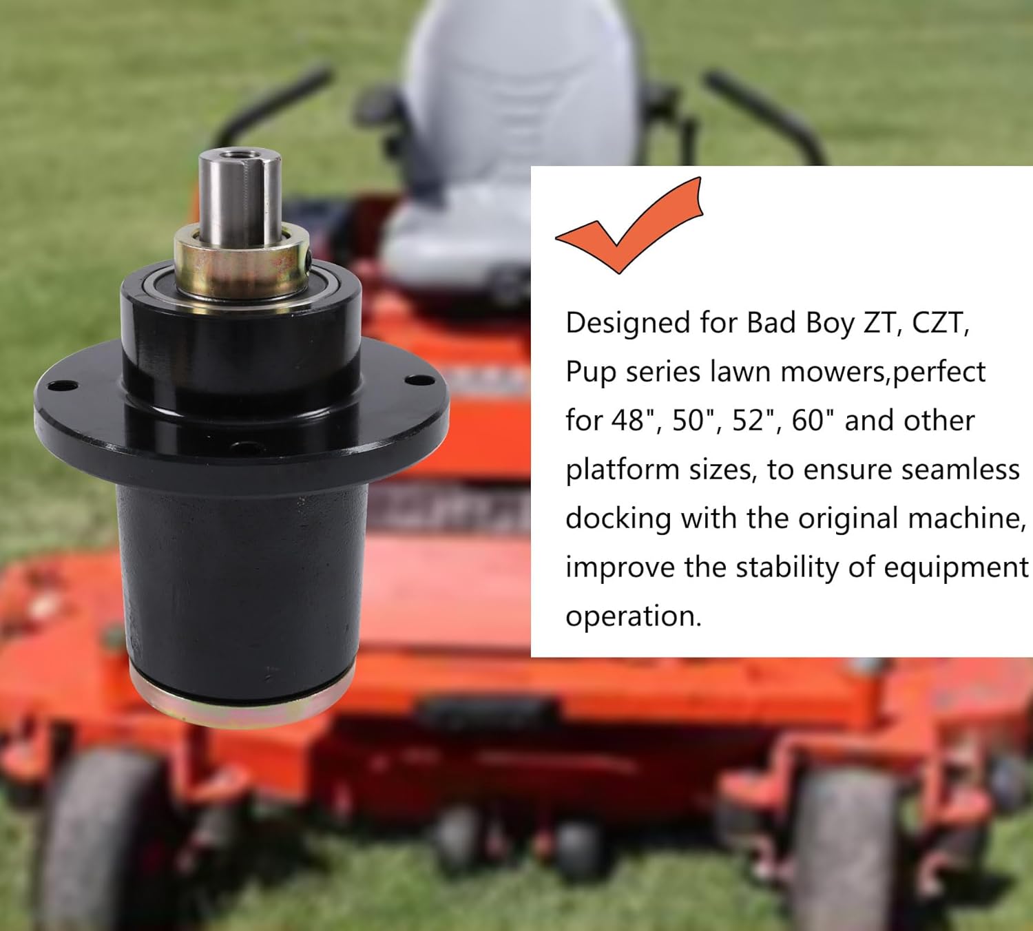 3 Pack Deck Spindle for Bad Boy ZT CZT Pup 48 50 52 60 Inch Deck 037-6015-00，037-6015-50