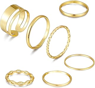 Gold Knuckle Rings Set for Women Snake Chain Stacking Ring Vintage BOHO Midi Rings SIze Mixed