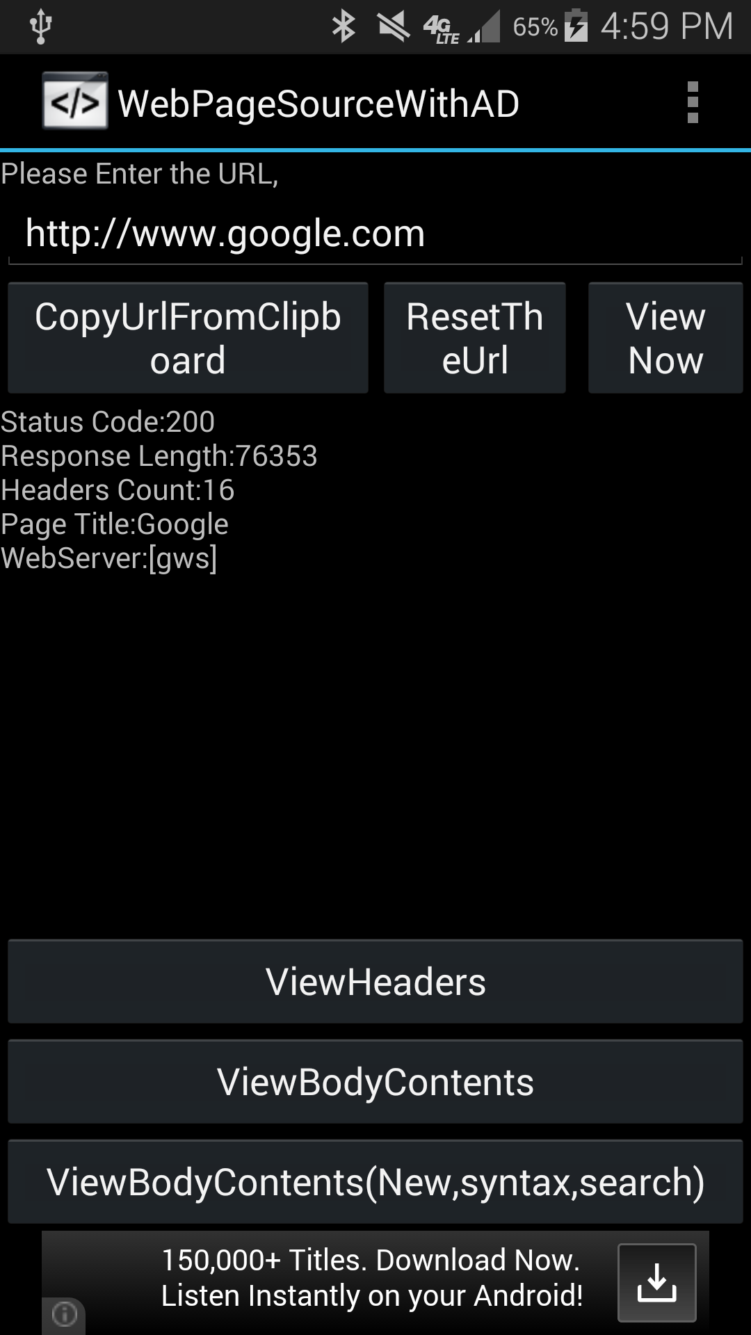 View Web Page Source - App on Amazon Appstore