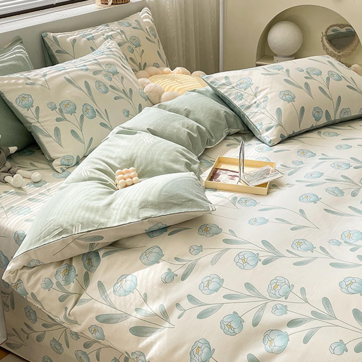Duvet Cover Style M13 Flower Duvet Cover Nordic Design Double Duvet Cover Double Duvet Cover Bedding Cover for Futon (Style M12 D150 x 200 cm)