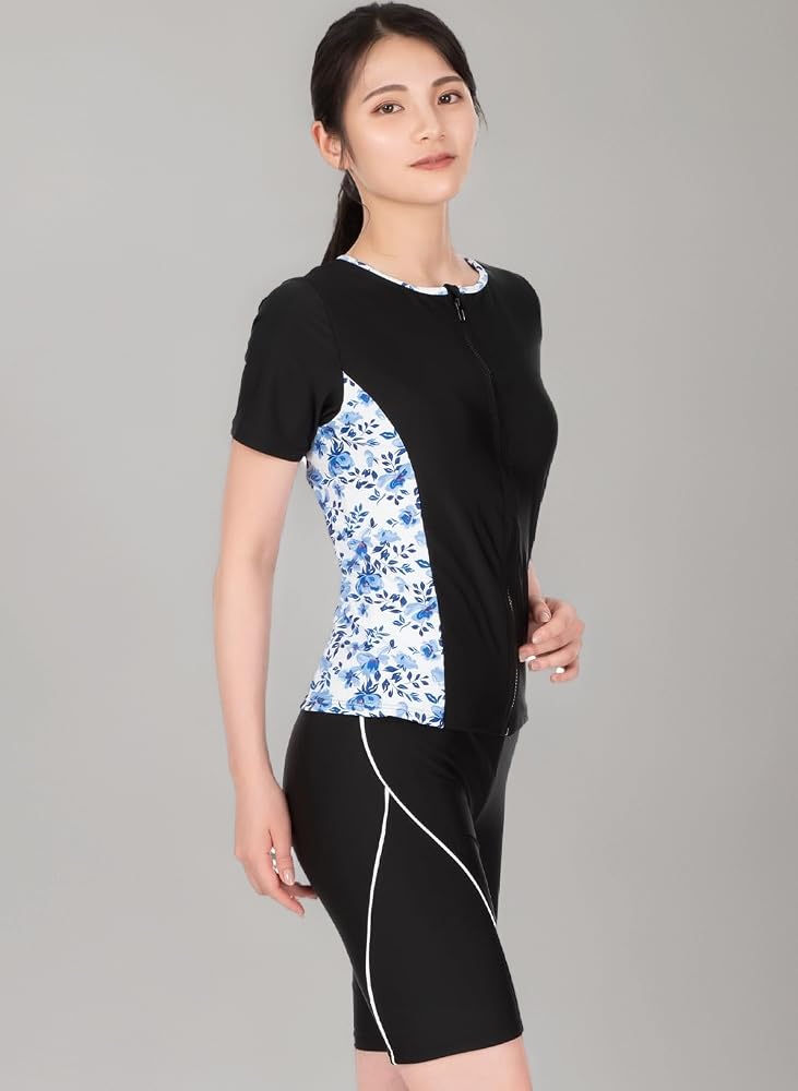 Amazon.co.jp: [SPOXIA] フィットネス水着 レディース セパレート 半袖