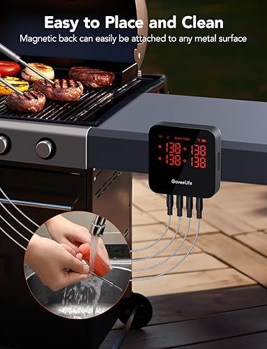 Miniatura 8 de GoveeLife Termómetro WiFi para Carne Digital, Termómetro de Cocina Inteligente con 4 Sondas, Termómetro Inalámbrico Bluetooth para Parrilla con