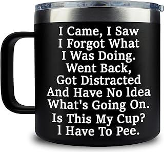 Gag Gifts Funny Adult - I Came I Saw I Forgot Coffee Mug 14oz - Birthday Gifts for Men Grandpa - Funny Sarcastic gift for Mom Dad Gift's For Christmas, Birthday - Elderly Senior Citizen Gift
