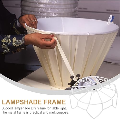 Miniatura 8 de VILLCASE Marco de pantalla de lámpara de metal, pantalla de alambre de hierro, accesorio para dormitorio, sala de estar, decoración de luz, 10