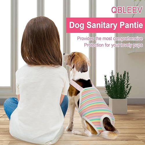 Miniatura 5 de Pañales sanitarios para perras con tirantes ajustables, pañales reutilizables para perritos, ropa interior acogedora para hembras en período de