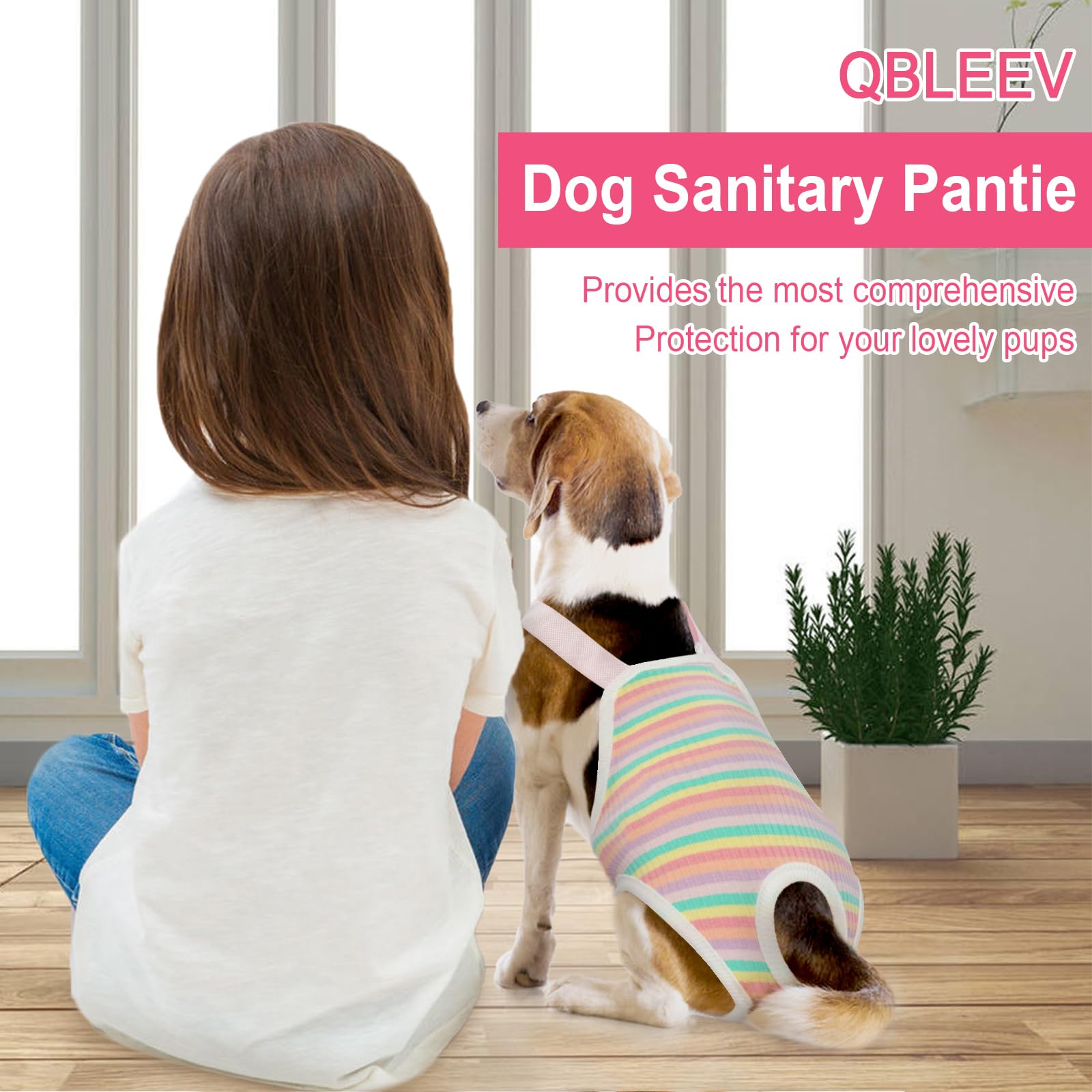 QBLEEV Pannolini per cani Mutandine sanitarie lavabili femminili con reggicalze regolabili, pannolini riutilizzabili per cuccioli di cane carino mutandine mestruali per cani in calore, biancheria