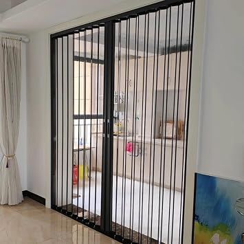Folding Sliding Door/Frosted Acrylic Panel with Frame and Handle, Width 23 28 30 36 42 48 60 72 80 Inches, Easy to Assemble150x203cm/59x80in