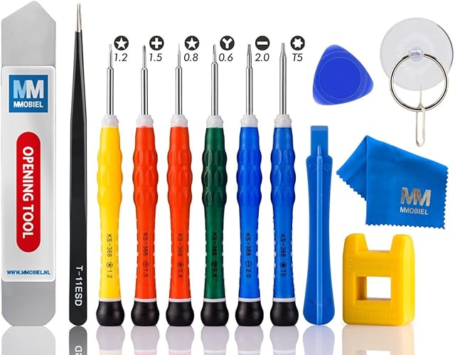 MMOBIEL Phone Repair Kit Compatible with iPhone, iPad, Samsung, Sony, Huawei and More - 14 Pcs - Professional Anti Static Screwdrivers - Opening Tool kit Incl. Instant Magnetizer/Demagnetizer Tool