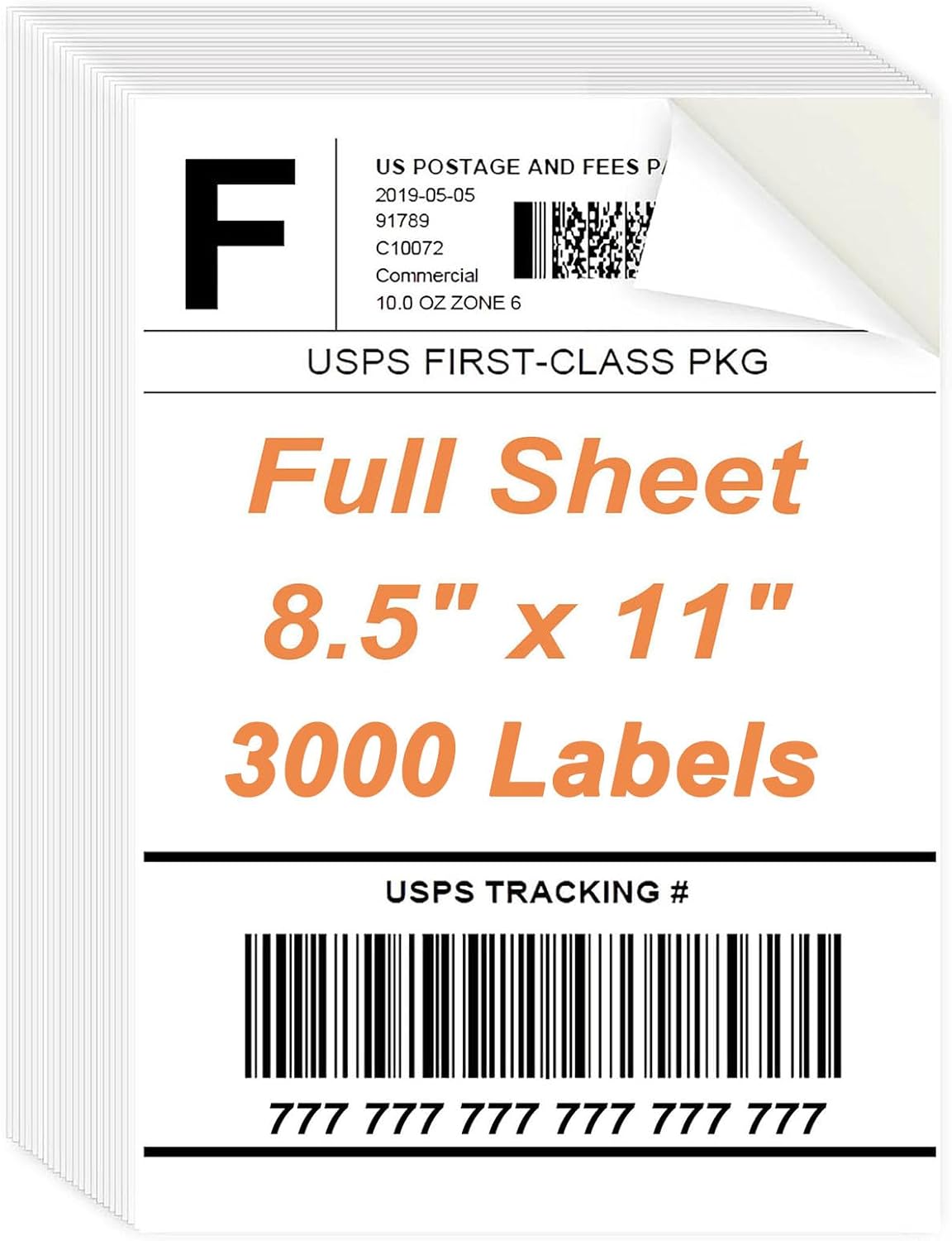1000 Labels Half Sheet Shipping Labels, 8.5" x 5.5" Adhesive Sticker Papers, Half Page Self Adhesive Mailing Label for for FBA, Packages and Mailings, 500 Sheets