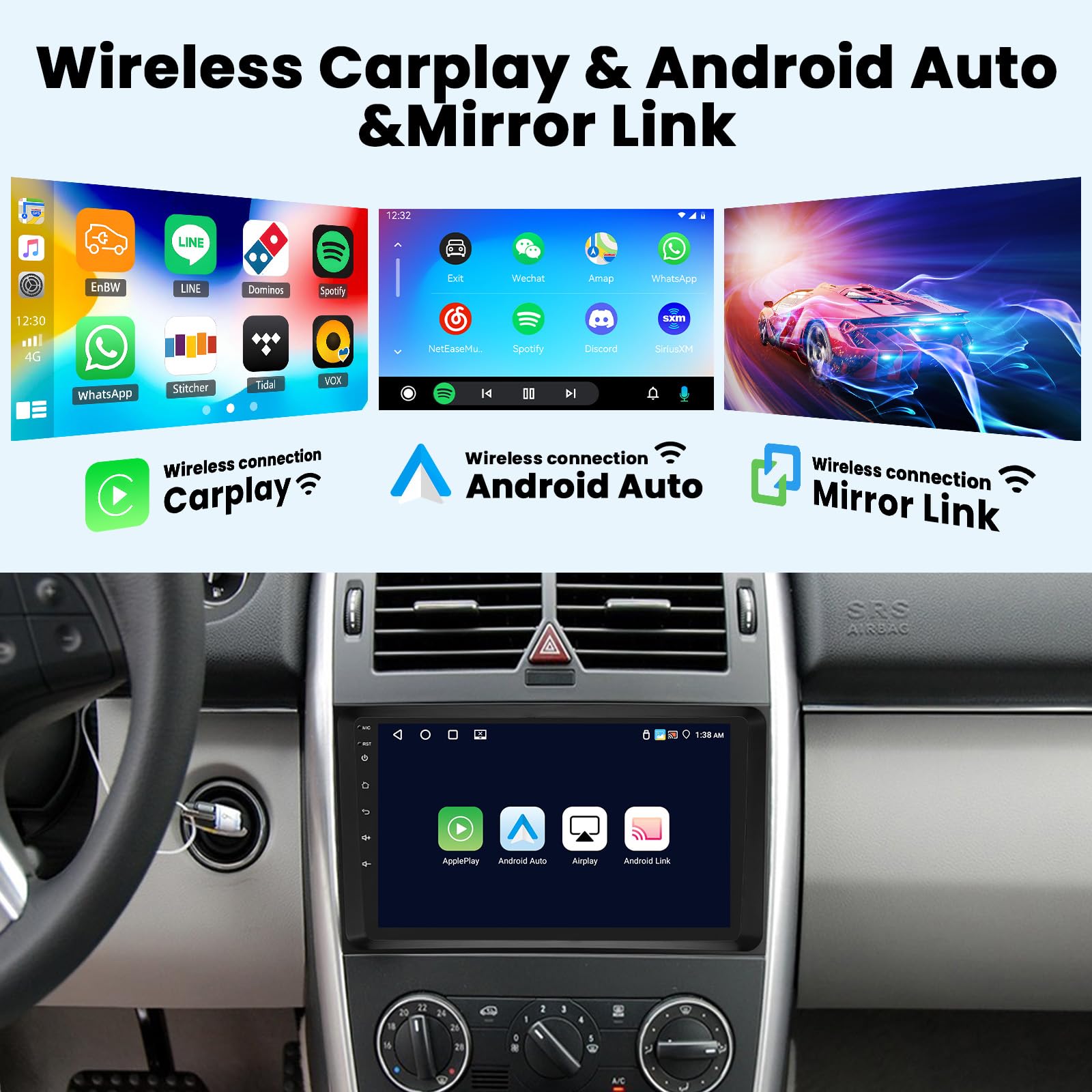 OiLiehu 2G+64G Android 13 Doppel Din Radio Carplay  Produktbild-Vorschau 13
