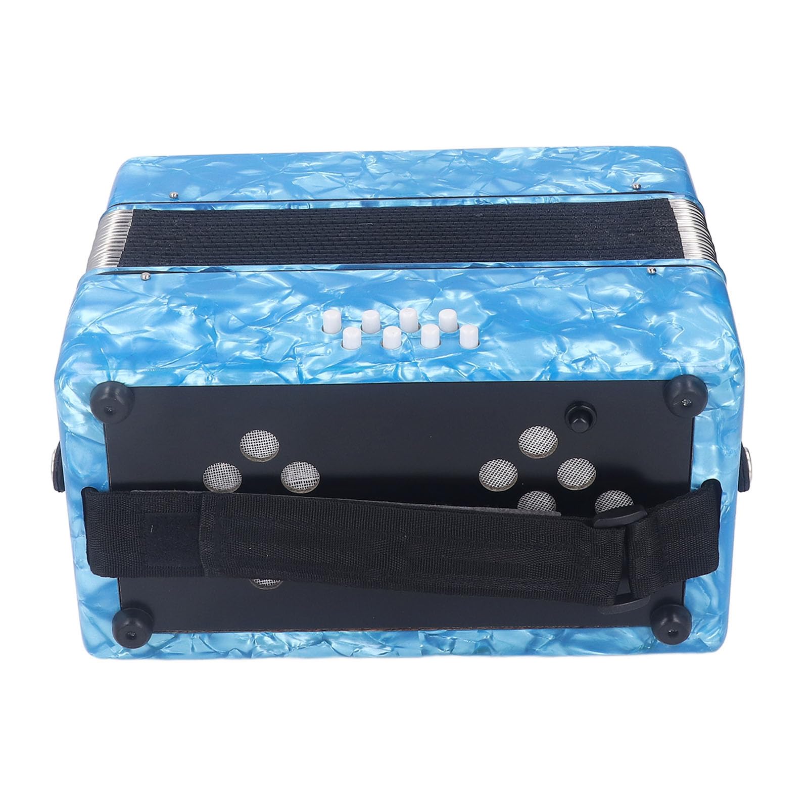 Strumento musicale a fisarmonica professionale con 22 tasti e 8 bassi per musicisti/studenti, offre intonazione stabile, struttura in ABS/legno (Cielo blu)