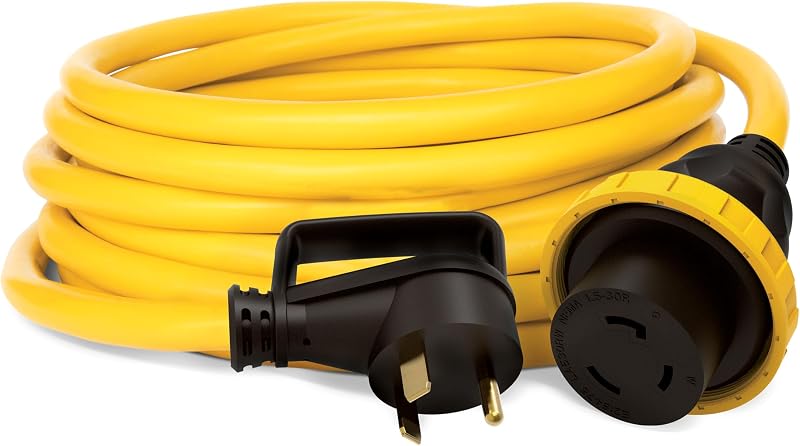 Cable de alimentación del generador de RV de 30 pies 30 amperios 125 voltios, (TT-30P a L5-30R)