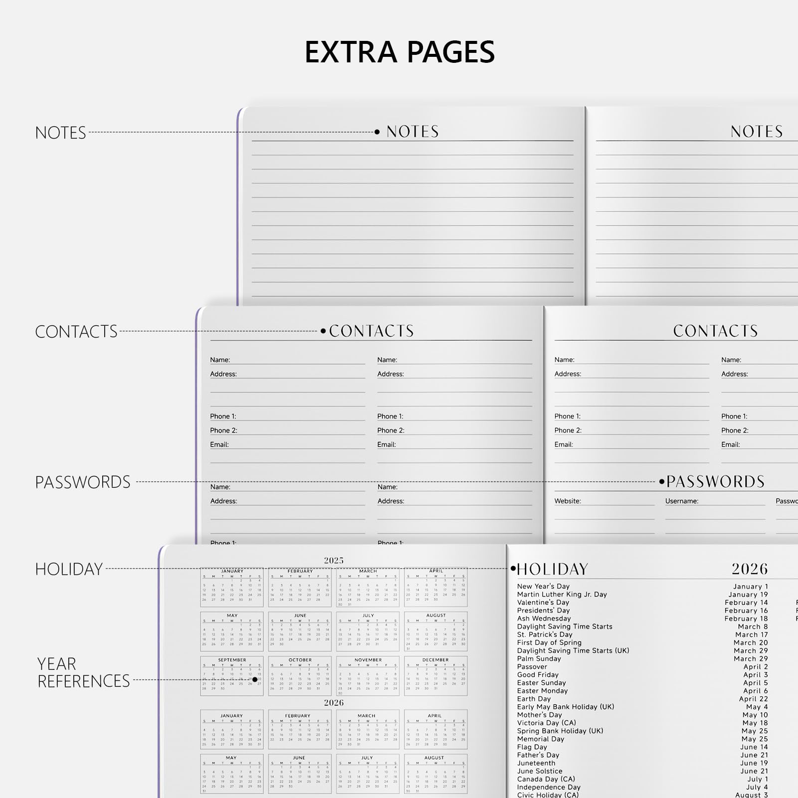 Jotsome - Agenda mensile 2026-2027, 18 mesi, da gennaio 2026 a giugno 2027, 21,6 x 27,9 cm, rilegatura da cucito, copertina morbida, planner personale giornaliero mensile per piano scolastico, studio