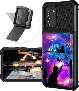 for Samsung Galaxy A03S Wallet Case with Card Holder Slot Flip Cover Hybrid Dual Layer Heavy Duty Shockproof Hidden ID Cash Credit Wallet Case for Samsung A03S, Galaxy Butterfly Cat