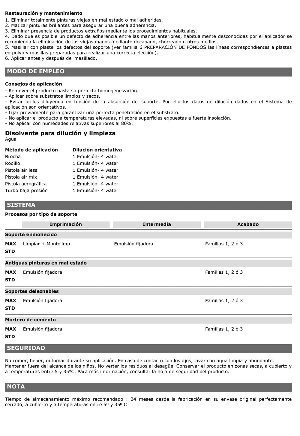Montó Emulsión Fijadora. Imprimación Adherente Transparente Selladora Monocomponente, Sin Olor, para Soportes de Difícil Anclaje. (4L)