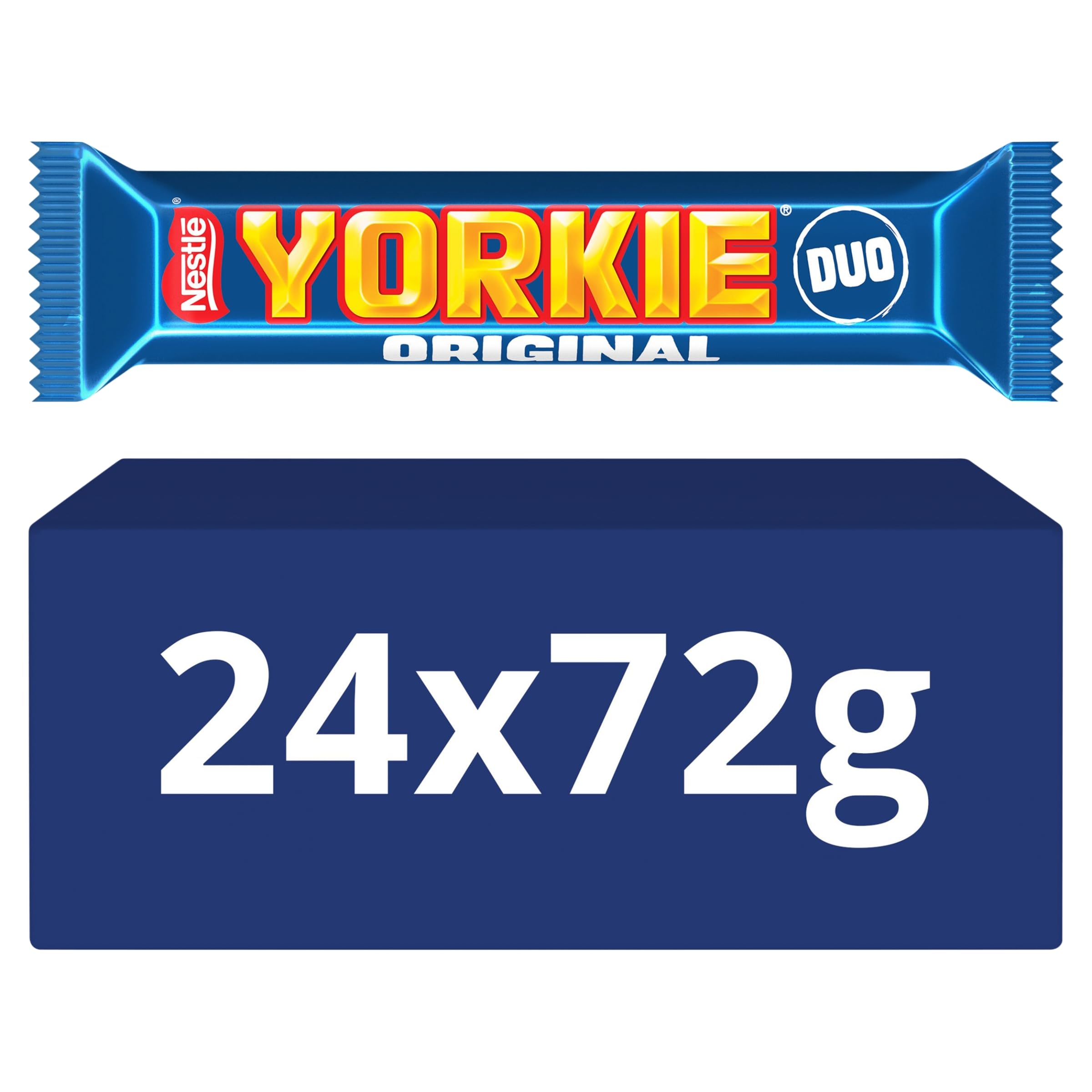 Yorkie Duo Milk Chocolate Bar - Chunky & Substantial, 72g | Multipack of 24