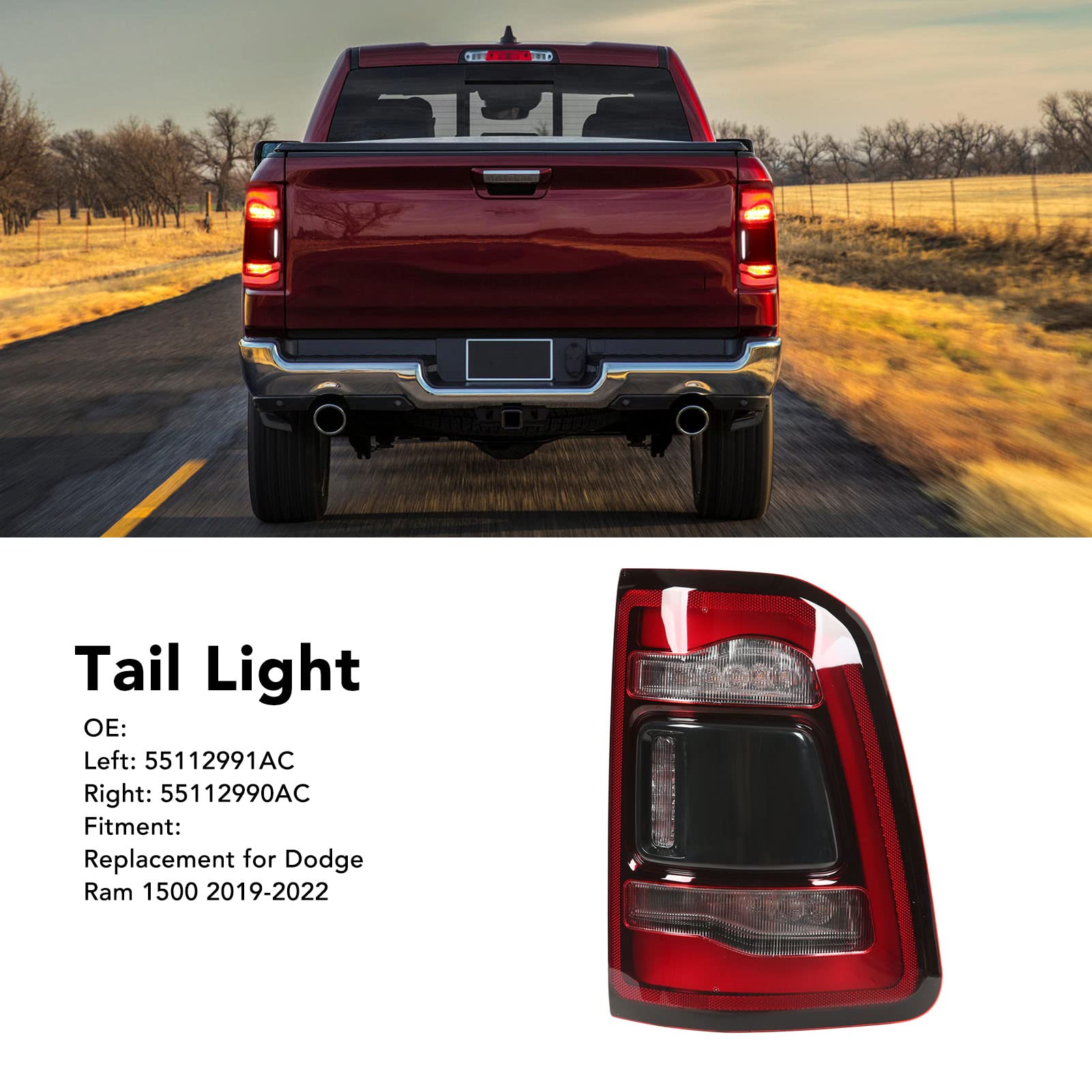 Fanale Posteriore LED Per Dodge 1500 2019-2022 - Destro, Con Luci Freni E Retromarcia - Foto 3