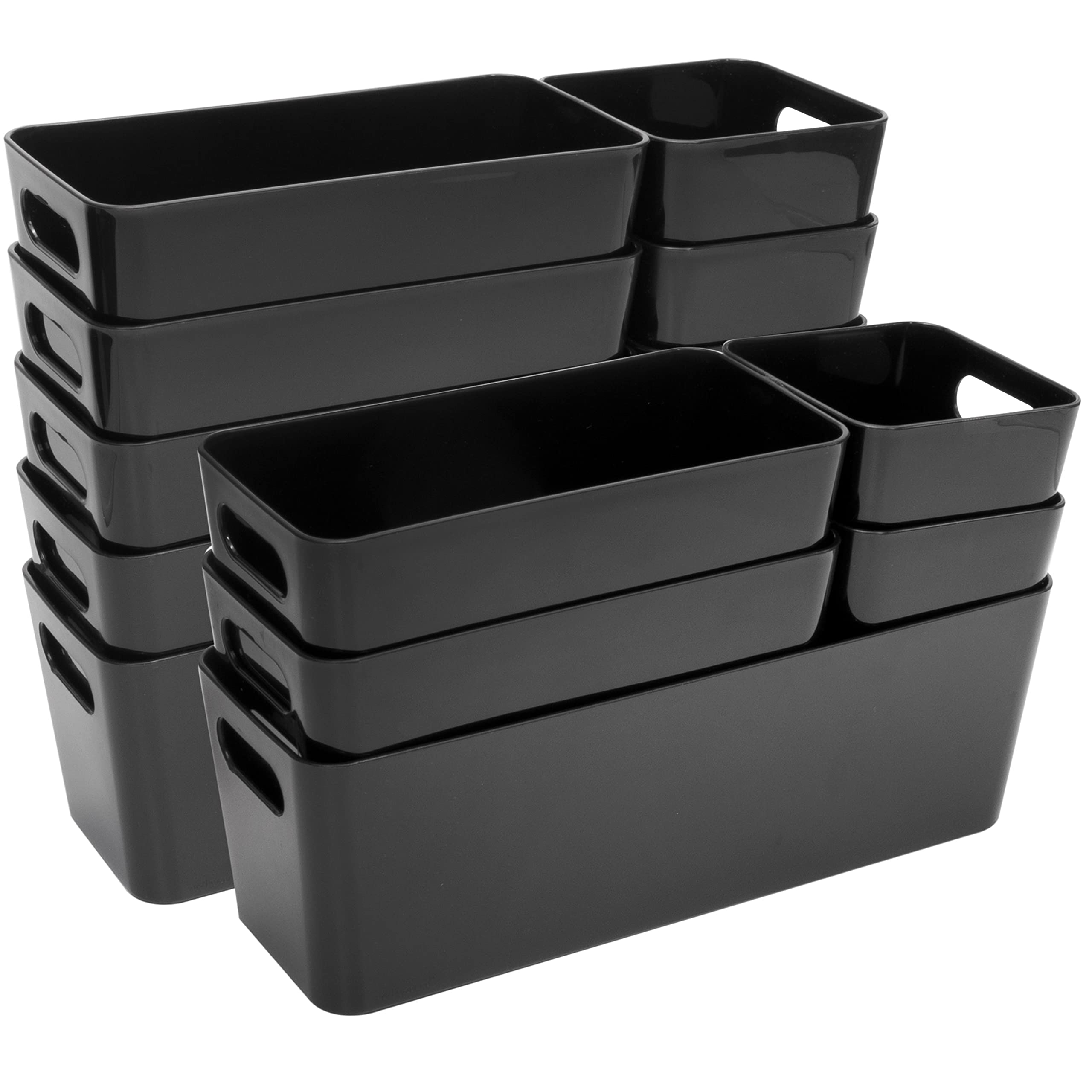 13 Teile Organizer Set 10cm hoch schwarz Boxen 3 Größen Schubladen 40x60cm Küche, Haushalt & Wohnen