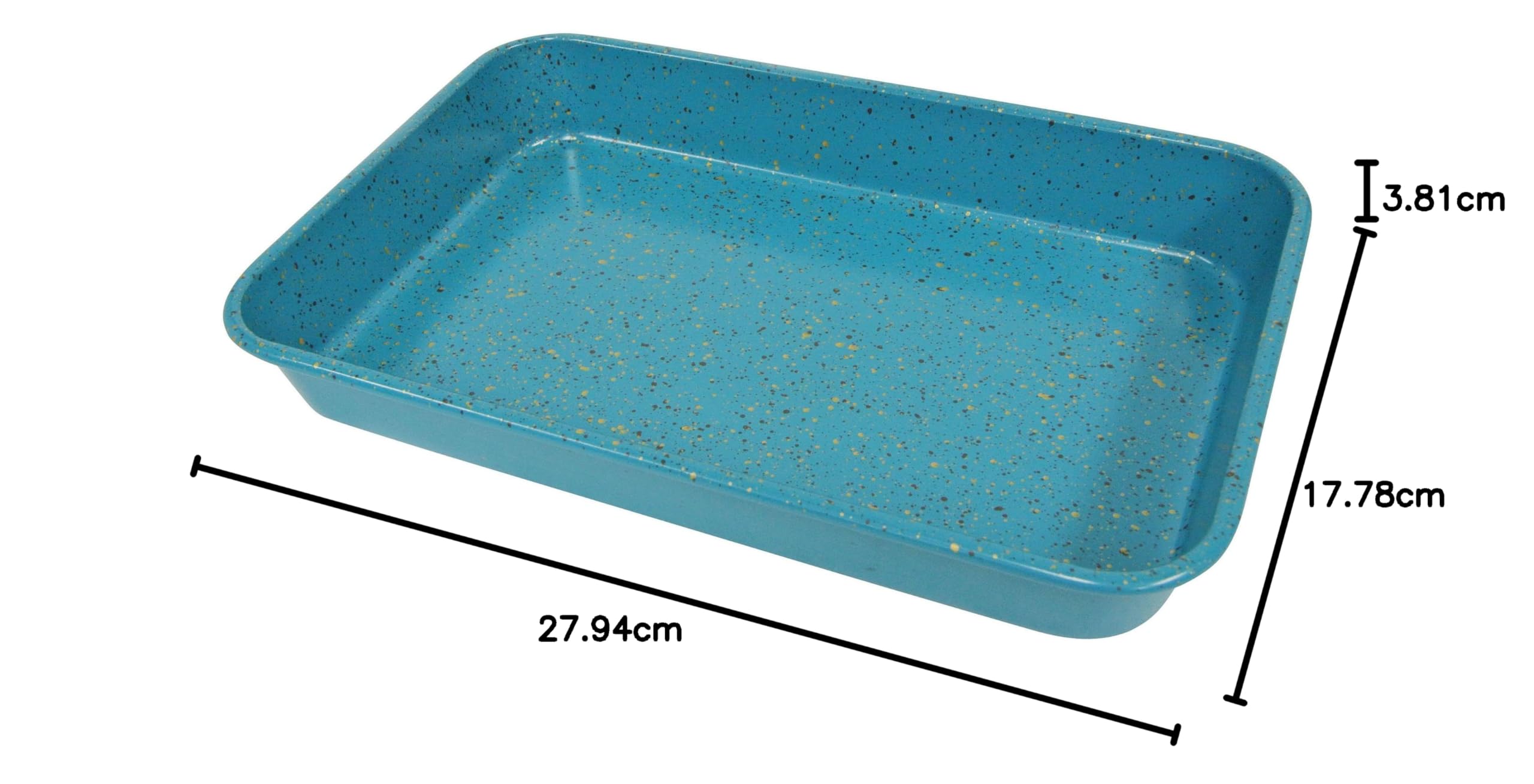 casaWare Sartén para horno tostador, 17,78 x 27,94 cm, revestimiento de cerámica antiadherente (granito azul)