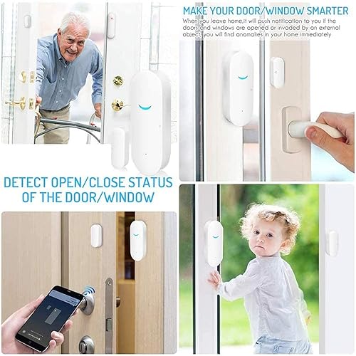 Miniatura 6 de Alarma con sensor inteligente inalámbrico WiFi para puerta y ventana, Alexa Google Assistant y Tuya APP Control Sistema de seguridad para el hogar