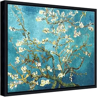 Wieco Art Framed Art Almond Blossom Floral Canvas Prints of Van Gogh Fam...