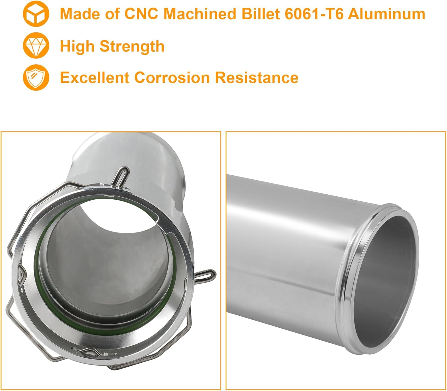 Upgraded 55513244 Turbo Intercooler Resonator Tube For Chevrolet/GMC 3.0L Duramax 2020+ (O-Ring And Steel Retainer Clip Included)