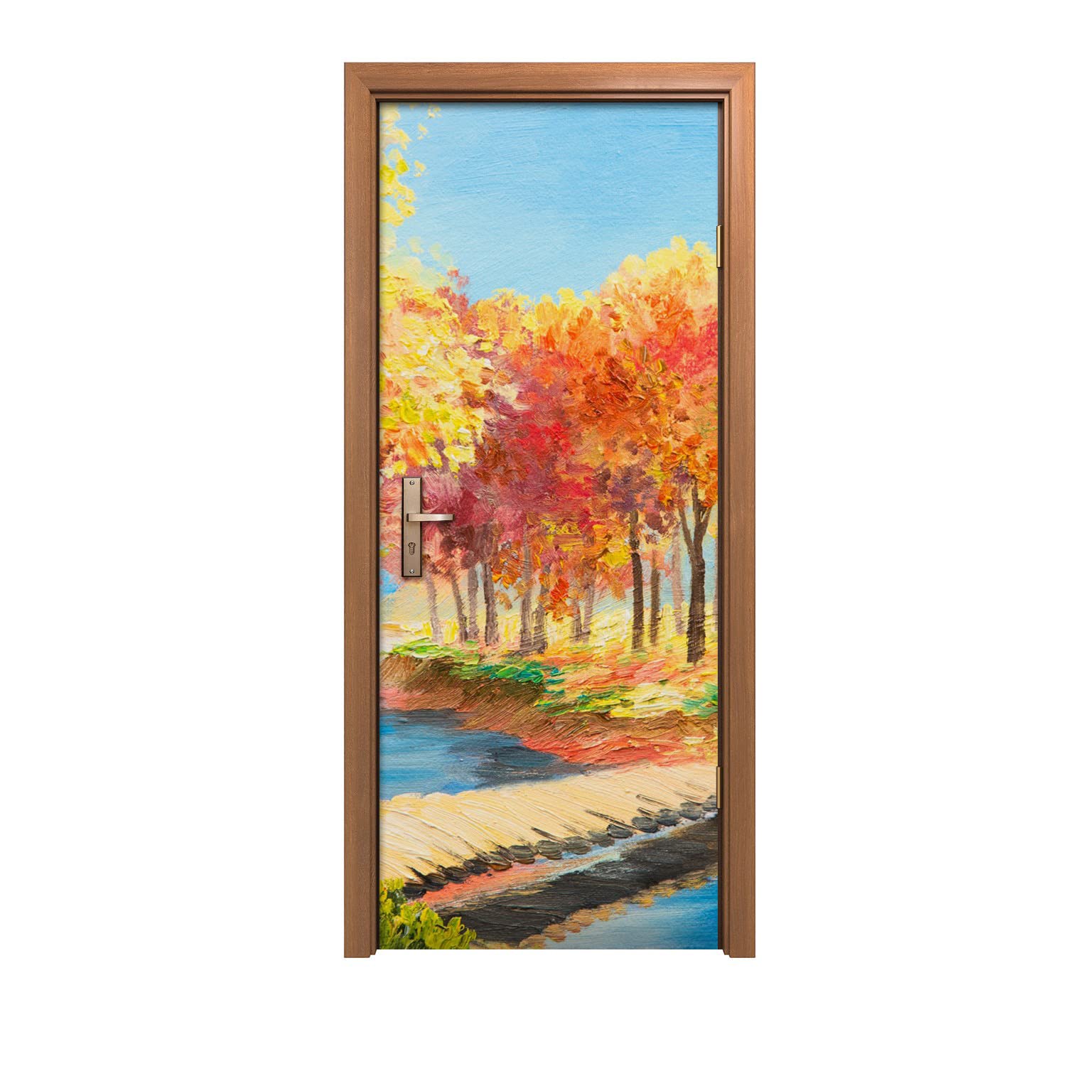 Autocollant de porte 90x200cm Eau de forêt - Décoration murale design