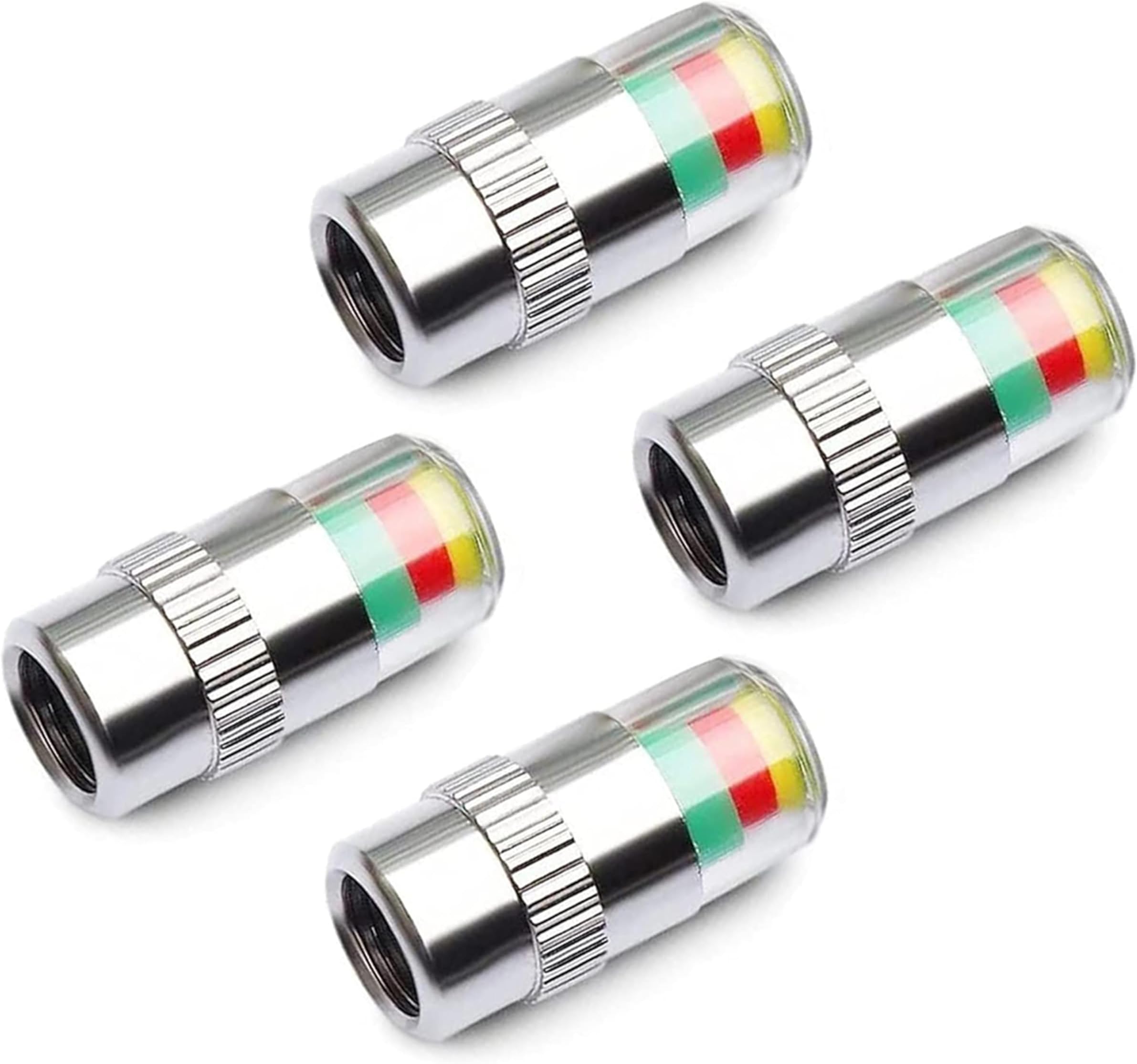 ACR Aluminum 4 Pcs Tyre Pressure Monitor Valve Cap with 3 Color Warning Alert TPMS for Your Vehicle Saftey | It Ensures Your Safety On The Road | Compatible for All Cars, Bikes, Scooty, Cycle etc