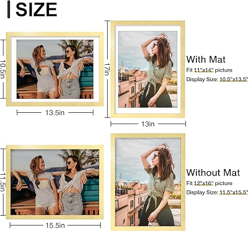 Vista 207 de Vittanly - Juego de 9 portarretratos, plexiglás resistente a rupturas, exhibe fotos de 12 x 12 pulgadas o, con paspartú, de 8 x 8 pulgadas, marcos