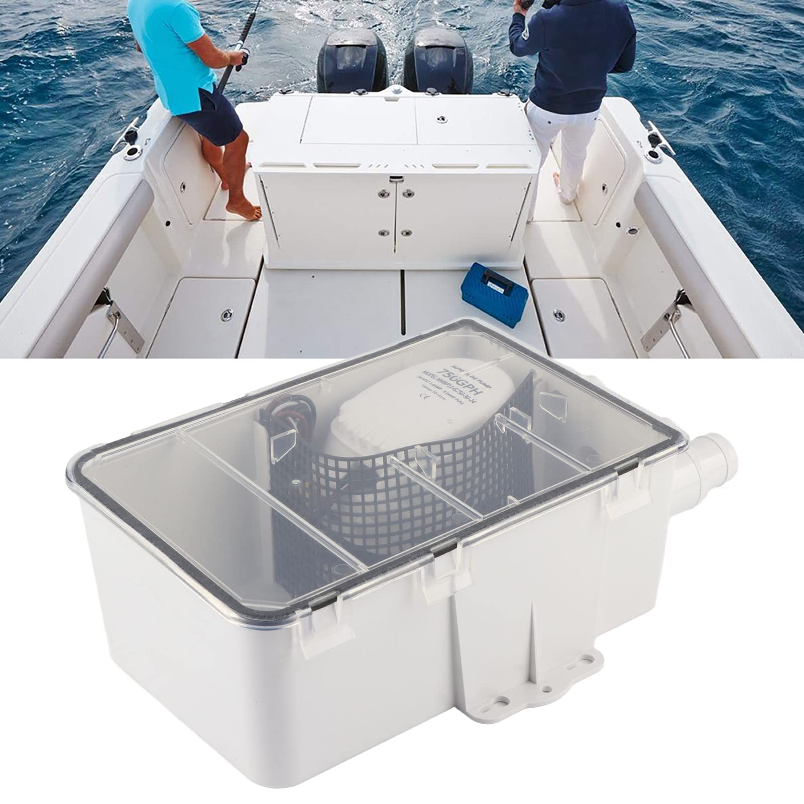 Caja de de Bomba de Sumidero de Ducha de 12 V, 24 V, 750 GPH, Entrada Múltiple, Bomba de Sumidero de Ducha, de de de Todo en para Vehículos Recreativos (24V)