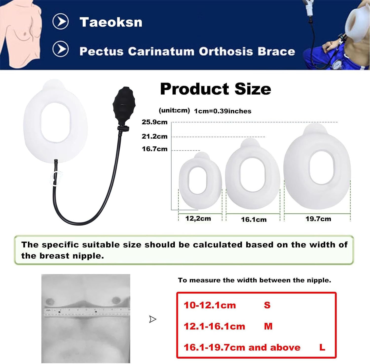 Pectus Excavatum Vacuum Bell - Pectus Excavatum Orthosis Brace,Physical Correction of Pectus Excavatum,Suitable for Both Adults and Children(M-M)