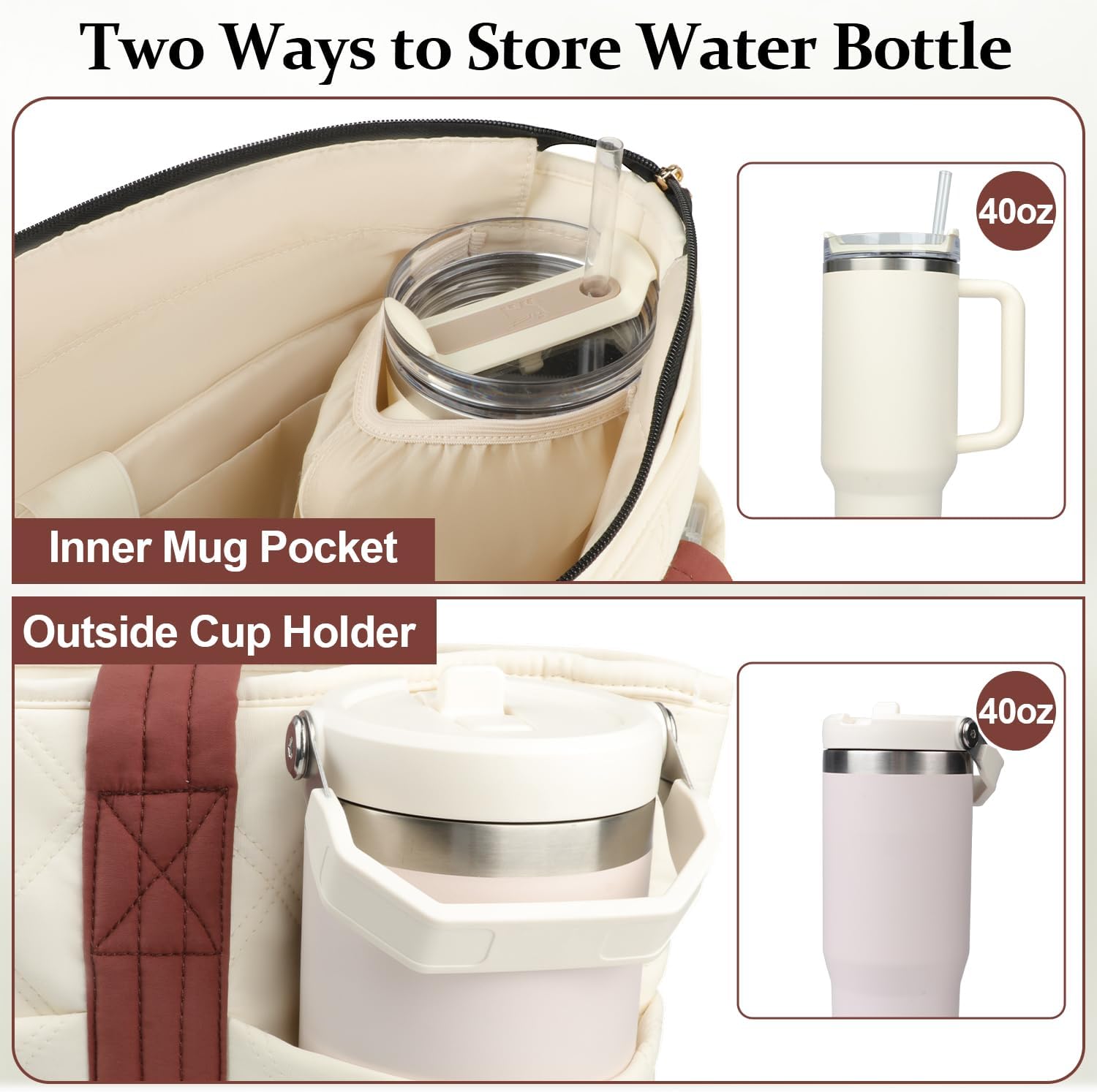 Lunch Tote Bag for Women with 15.6 Inch Laptop Compartment& Clutch Purse, Lightweight Puffer Laptop Tote Bags with Independent Insulated Lunch Compartment, Briefcase for Office Teacher Nurse - Image 6