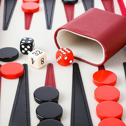 Miniatura 6 de Juego de backgammon de 15 pulgadas para adultos, juego de backgammon de viaje de cuero con diseño de bandera estadounidense, juego de mesa Claasic