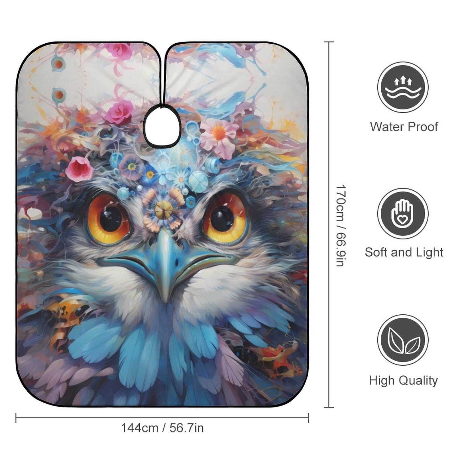Watercolor Owl Hair Cutting Cape for Men Women Waterproof Barber Cape Adjustable Salon Haircut Capes