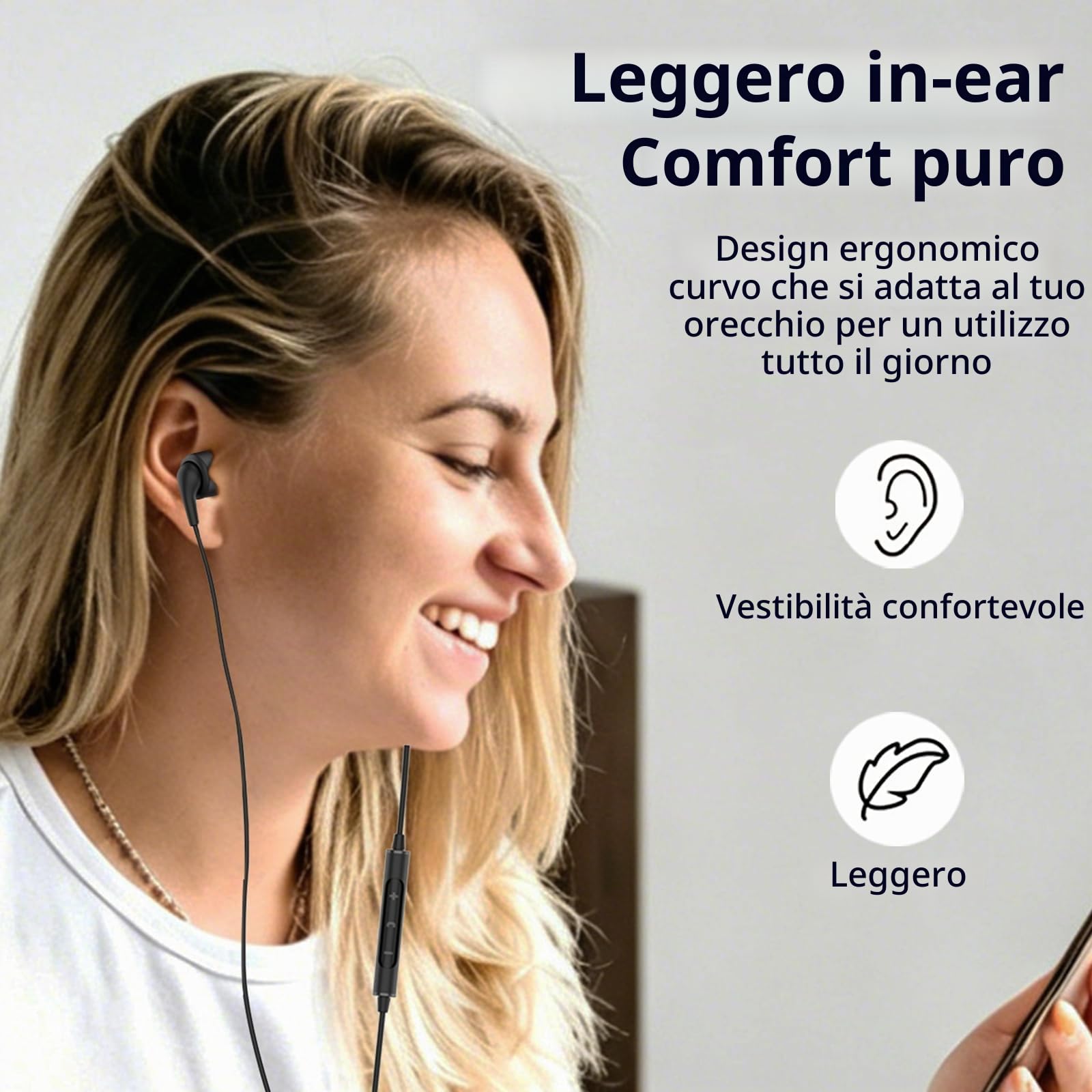 SoundMAGIC E80D Auricolari Cablati USB-C, Micro, DAC Hi-Res, HiFi, Nero
