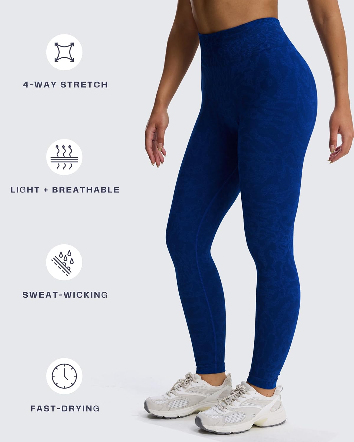 Aoxjox Women's High Waist Seamless Camo Scrunch Legging Knit Workout Yoga Pants 23" - Image 4