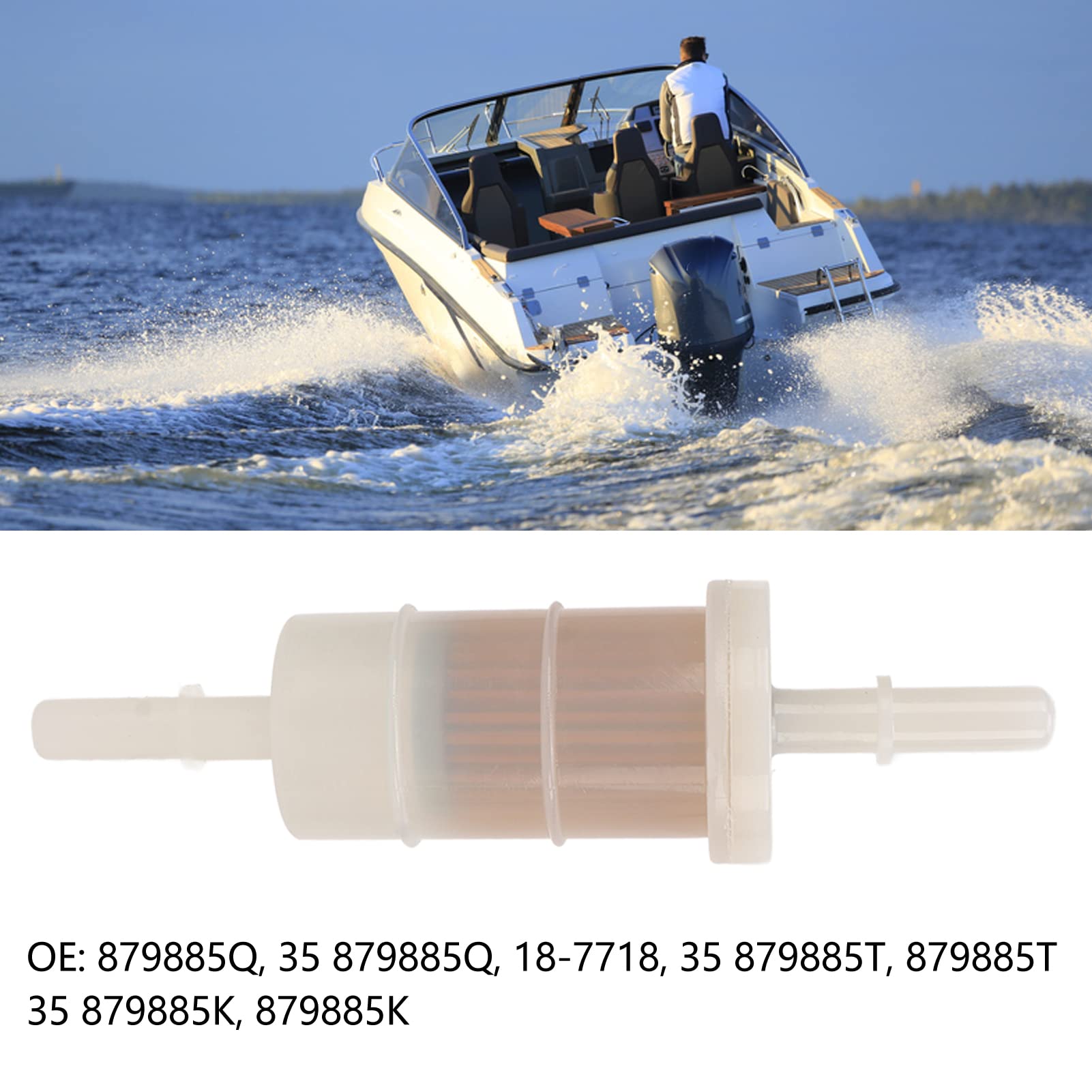 Filtro Carburante in Linea 16in Sostituzione per Mariner 40 50 60 EFI 4 Tempi Fuoribordo 35 879885Q