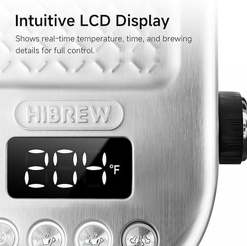 Miniatura 5 de HIBREW Máquina de café expreso de 20 bares, máquina de capuchino semiautomática con espumador de leche para arte con leche, temperatura ajustable y