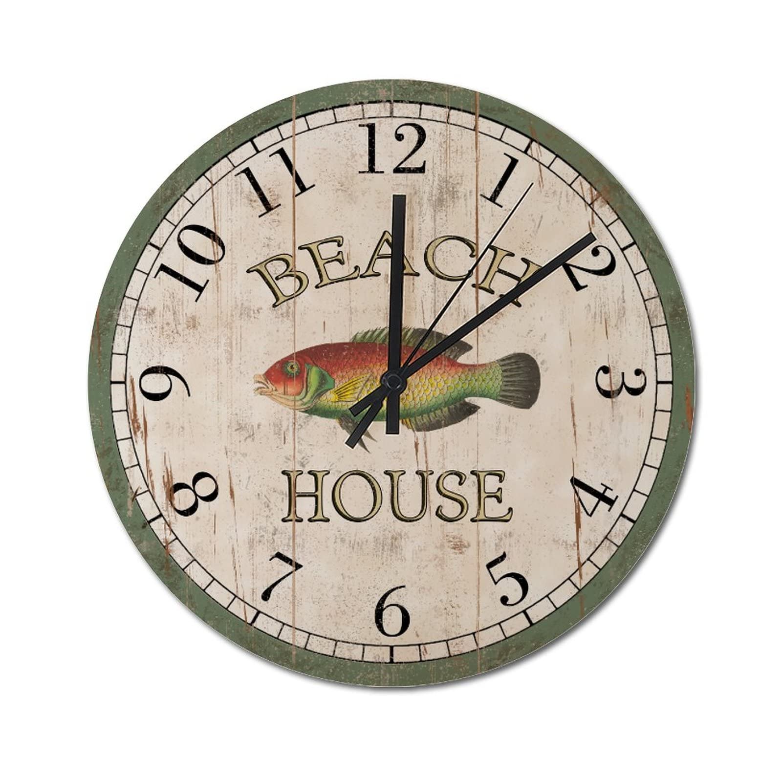 Horloge murale rétro rustique silencieuse facile à lire de 38cm