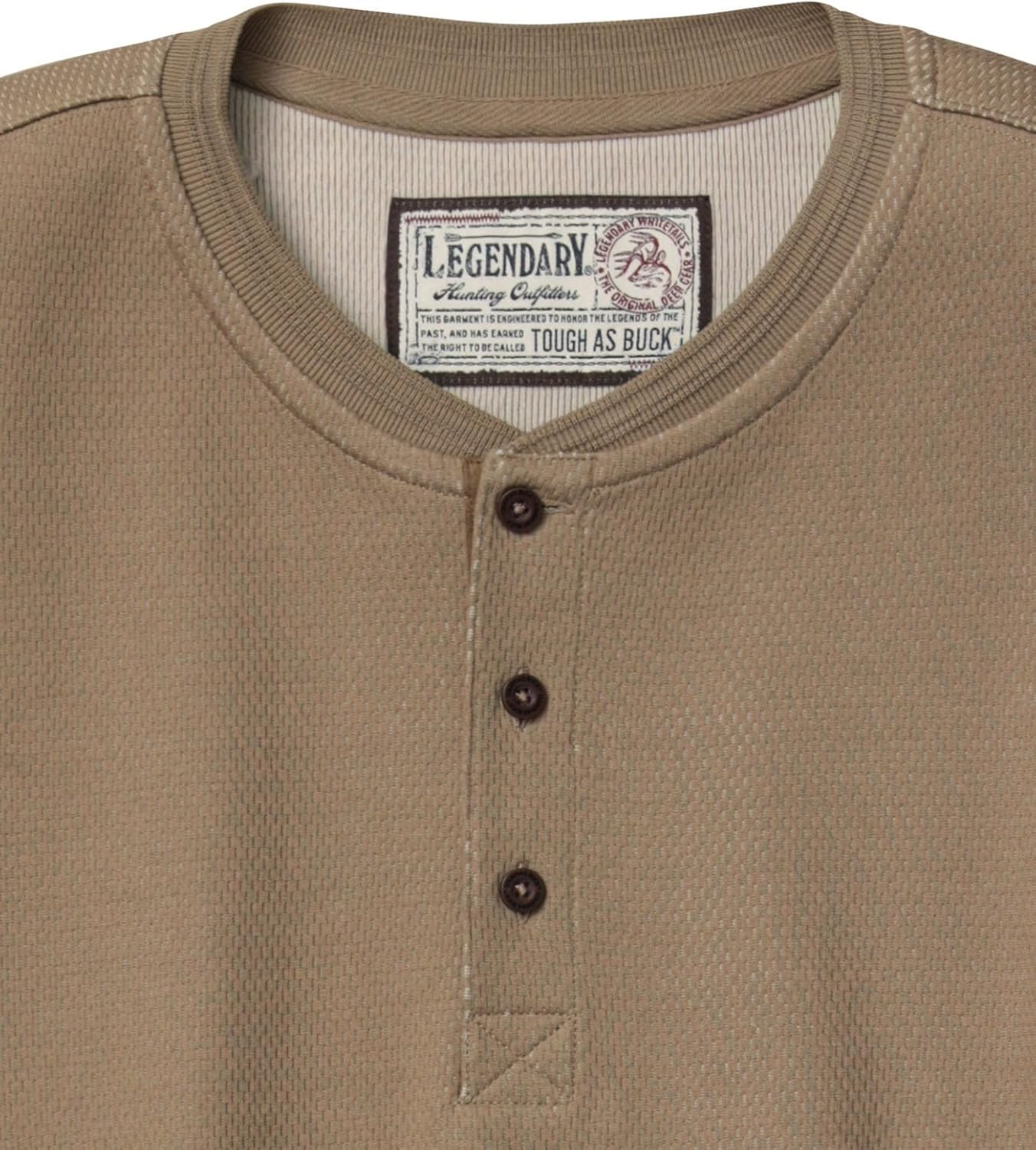 Legendary Whitetails Men's Henley Shirt Long Sleeve Heavyweight Double Thermal Layer - Image 4