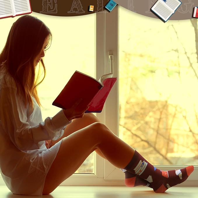 Calcetines para amantes de los libros para mujer y hombre miniatura 6