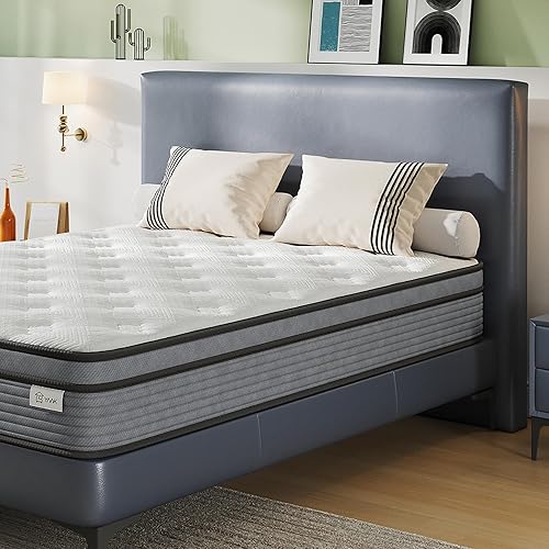 Miniatura 10 de Yaak - Colchón individual de 8 pulgadas, de espuma viscoelástica con muelles de bolsillo individuales, colchón híbrido en una caja, firmeza media,