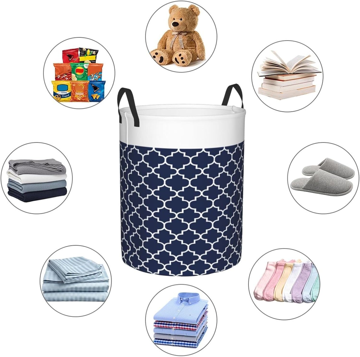 Cesta De Lavandería Plegable, Cesta De Compra Rectangular, Funda
